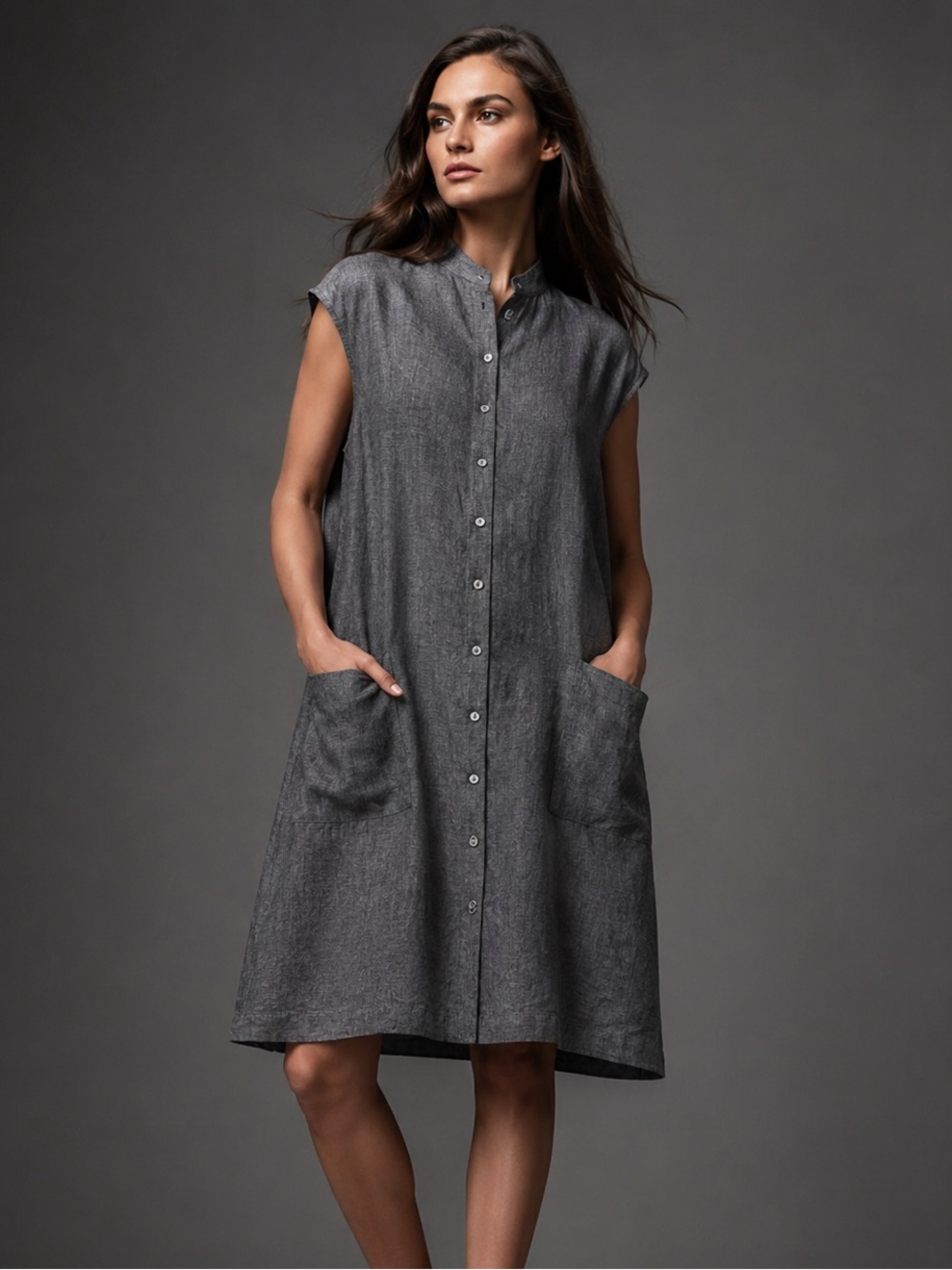 Eskandar Linen Shirt Dress Designer Quiet Luxury Old Money Elevated Basics